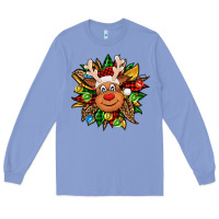 Colony Blue Christmas reindeer sunflower Long Sleeve Tee - Jasminsmagicworld