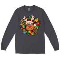 Smoke Christmas reindeer sunflower Long Sleeve Tee - Jasminsmagicworld