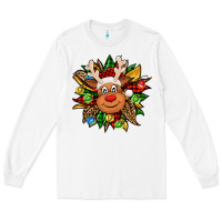 White Christmas reindeer sunflower Long Sleeve Tee - Jasminsmagicworld