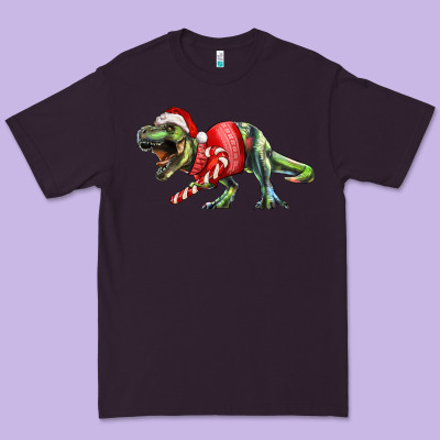 Premium Tee t rex christmas