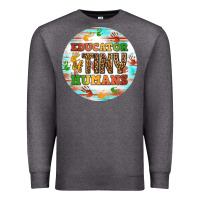 Charcoal Heather educator of tiny humans round earring Premium Sweatshirt - BundleAndBundleShop