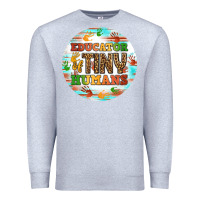 Heather Grey educator of tiny humans round earring Premium Sweatshirt - BundleAndBundleShop