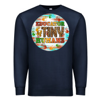 Navy educator of tiny humans round earring Premium Sweatshirt - BundleAndBundleShop