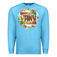 Ocean Blue educator of tiny humans round earring Premium Sweatshirt - BundleAndBundleShop