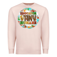 Pale Pink educator of tiny humans round earring Premium Sweatshirt - BundleAndBundleShop