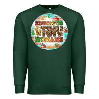 Sports Green educator of tiny humans round earring Premium Sweatshirt - BundleAndBundleShop