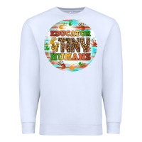 White educator of tiny humans round earring Premium Sweatshirt - BundleAndBundleShop