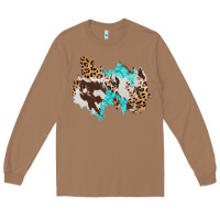 Toasted Coconut cowhide leopard turquoise patch Long Sleeve Tee - AdoDesignShop