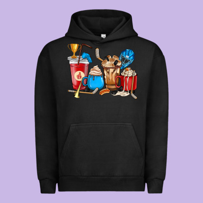 Hockey Coffee Cup Urban Hoodie Designed By Howdyjamesfarm