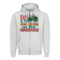 Dove Grey life is meant for good friends and great adventure Zipper Hoodie - MaliasSmallBusiness