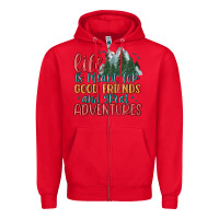 Red life is meant for good friends and great adventure Zipper Hoodie - MaliasSmallBusiness
