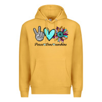 Mustard Peace Love Sunshine Premium Hoodie - Bettercallsaul