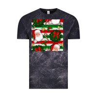 Cloud Black christmas  santa clause and ornaments seamless  pattern Vintage Tee - BundleAndBundleShop
