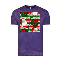 Cloud Purple christmas  santa clause and ornaments seamless  pattern Vintage Tee - BundleAndBundleShop