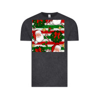 Vintage Black christmas  santa clause and ornaments seamless  pattern Vintage Tee - BundleAndBundleShop