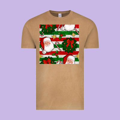 Christmas  Santa Clause And Ornaments Seamless  Pattern Vintage Tee Designed By Bundleandbundleshop