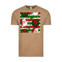 Vintage Coffee christmas  santa clause and ornaments seamless  pattern Vintage Tee - BundleAndBundleShop