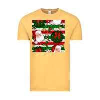 Vintage Mustard christmas  santa clause and ornaments seamless  pattern Vintage Tee - BundleAndBundleShop