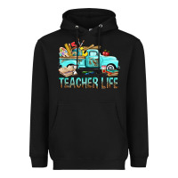 Black Teacher Life With Truck Heavyweight Hoodie - BundleAndBundleShop