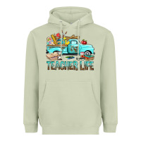 Matcha Teacher Life With Truck Heavyweight Hoodie - BundleAndBundleShop