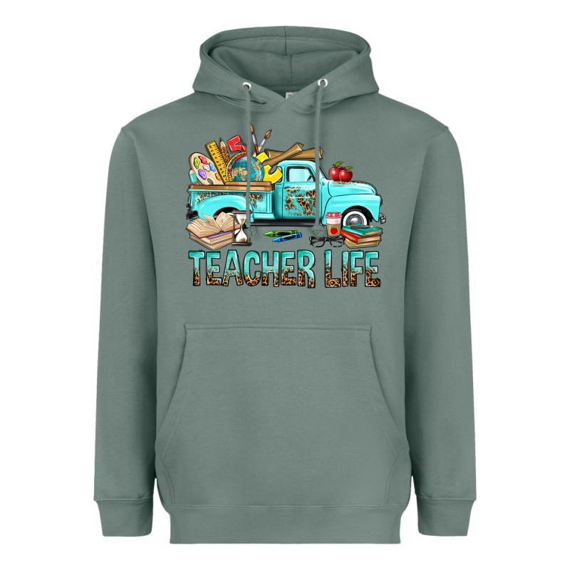 Teacher Life With Truck Heavyweight Hoodie by BundleAndBundleShop | Teevron