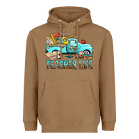 Toasted Coconut Teacher Life With Truck Heavyweight Hoodie - BundleAndBundleShop