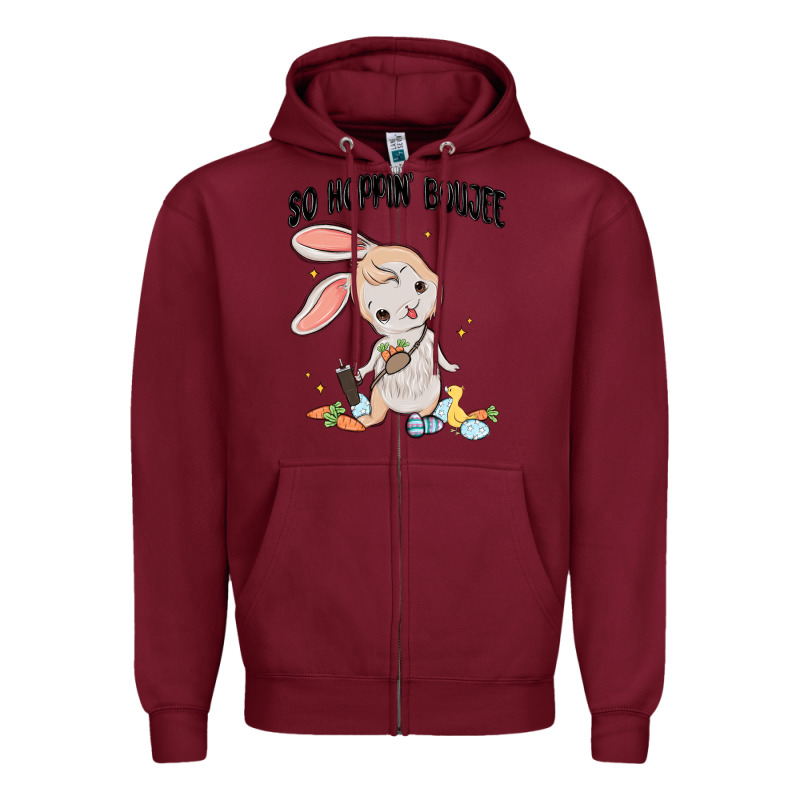 So Hoppin Boujee Easter Bunny  Belt Bag Ins Zipper Hoodie by MaliasSmallBusiness | Teevron
