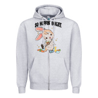Heather Grey so hoppin boujee easter bunny  belt bag ins Zipper Hoodie - MaliasSmallBusiness
