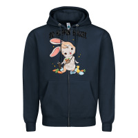 Navy so hoppin boujee easter bunny  belt bag ins Zipper Hoodie - MaliasSmallBusiness