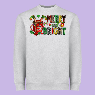 Merry And Bright Heavyweight Sweatshirt Designed By Adodesignshop