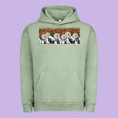 Cowhide Leopard Daisies Urban Hoodie Designed By Tumblerdesignbyshophia