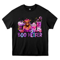 Black Halloween boo Heifer coffee cups Heavy Core Tee - RanaPortraitStore