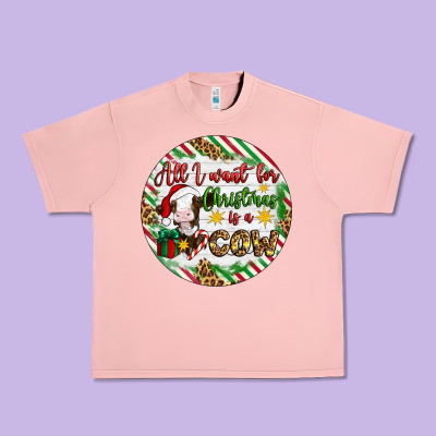 Christmas All I Want For Christmas Is A Cow Urban Heavy Tee Designed By Artiststas