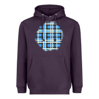 Plum Winter Tartan Patch Heavyweight Hoodie - BundleAndBundleShop