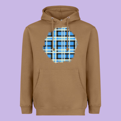 Winter Tartan Patch Heavyweight Hoodie Designed By Bundleandbundleshop
