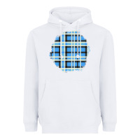 White Winter Tartan Patch Heavyweight Hoodie - BundleAndBundleShop