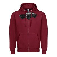 Burgundy classic car Zipper Hoodie - MaliasSmallBusiness