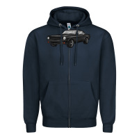 Navy classic car Zipper Hoodie - MaliasSmallBusiness