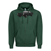 Sports Green classic car Zipper Hoodie - MaliasSmallBusiness