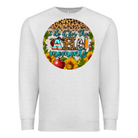 Oatmeal Heather i do it for the aha moments round earring Premium Sweatshirt - BundleAndBundleShop