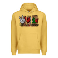 Antique Gold Peace Love Christmas Premium Hoodie - Bettercallsaul