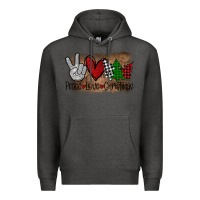 Charcoal Heather Peace Love Christmas Premium Hoodie - Bettercallsaul