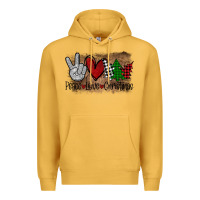 Mustard Peace Love Christmas Premium Hoodie - Bettercallsaul