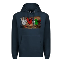 Navy Peace Love Christmas Premium Hoodie - Bettercallsaul