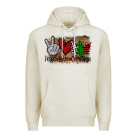 Oatmeal Heather Peace Love Christmas Premium Hoodie - Bettercallsaul
