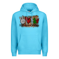 Ocean Blue Peace Love Christmas Premium Hoodie - Bettercallsaul