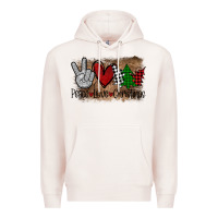 Pale Pink Peace Love Christmas Premium Hoodie - Bettercallsaul