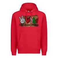 Red Peace Love Christmas Premium Hoodie - Bettercallsaul