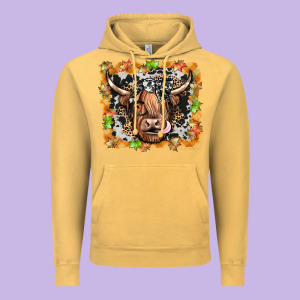 Highland Cow Vintage Hoodie Designed By Jahusdesignshop