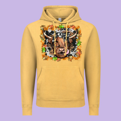 Highland Cow Vintage Hoodie Designed By Jahusdesignshop